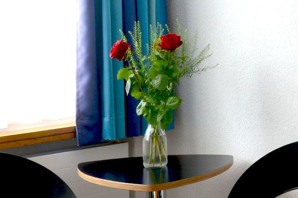 Flowers at the rooms of Hotel Vezia